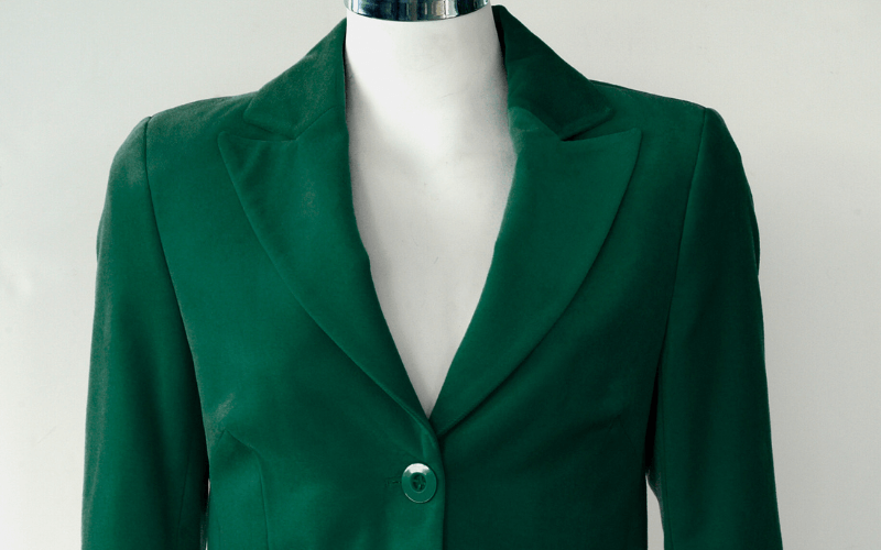 An image of a green velvet blazer