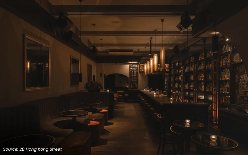 An of a dimlit bar