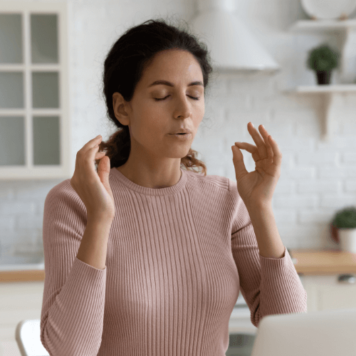 Small image of a person calming down