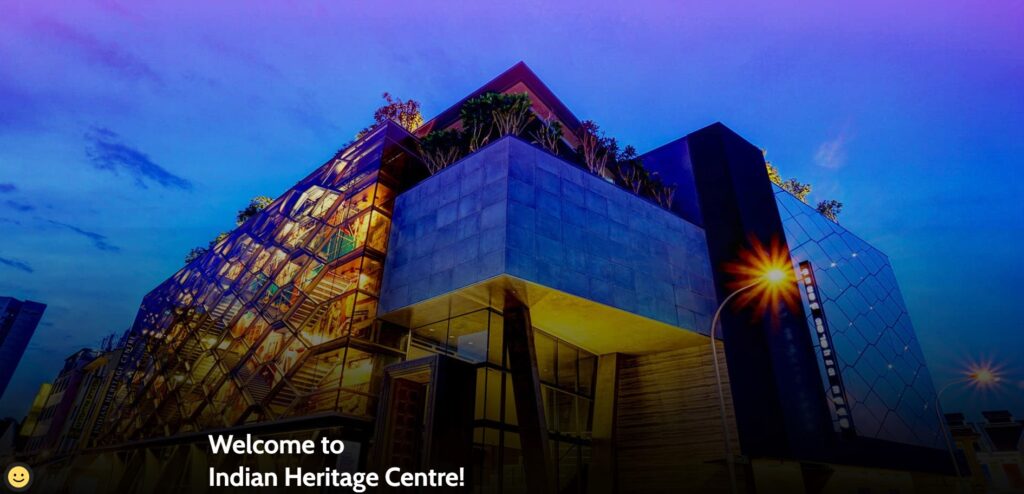 Screenshot of Singapore’s Indian Heritage Centre website page