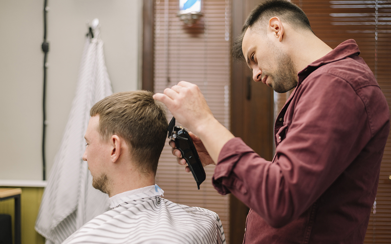 A small-sized stock photo of a crew cut (or a haircut that resembles it).