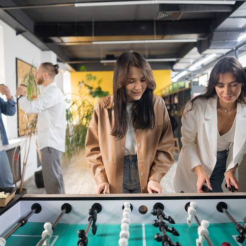 Small image of company event with game booths