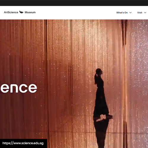 Small image of the ArtScience Museum website page