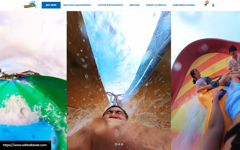 the homepage of Wild Wild Wet’s website